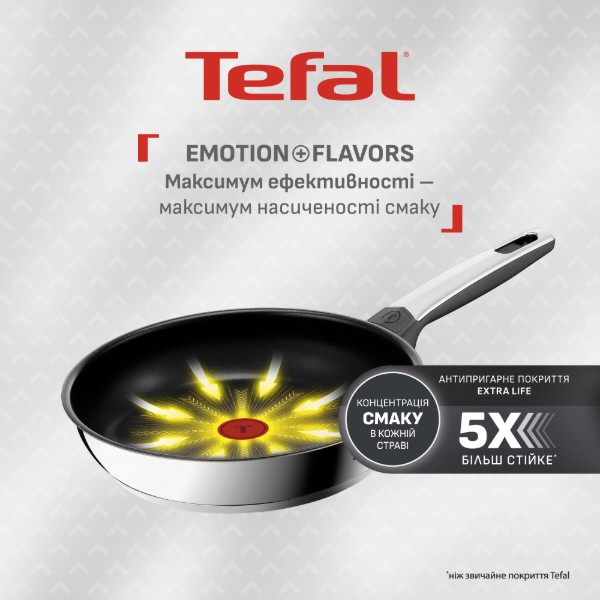 Фото - Сковорода універсальна Tefal G7600445 Emotion+ Flavors 24 см